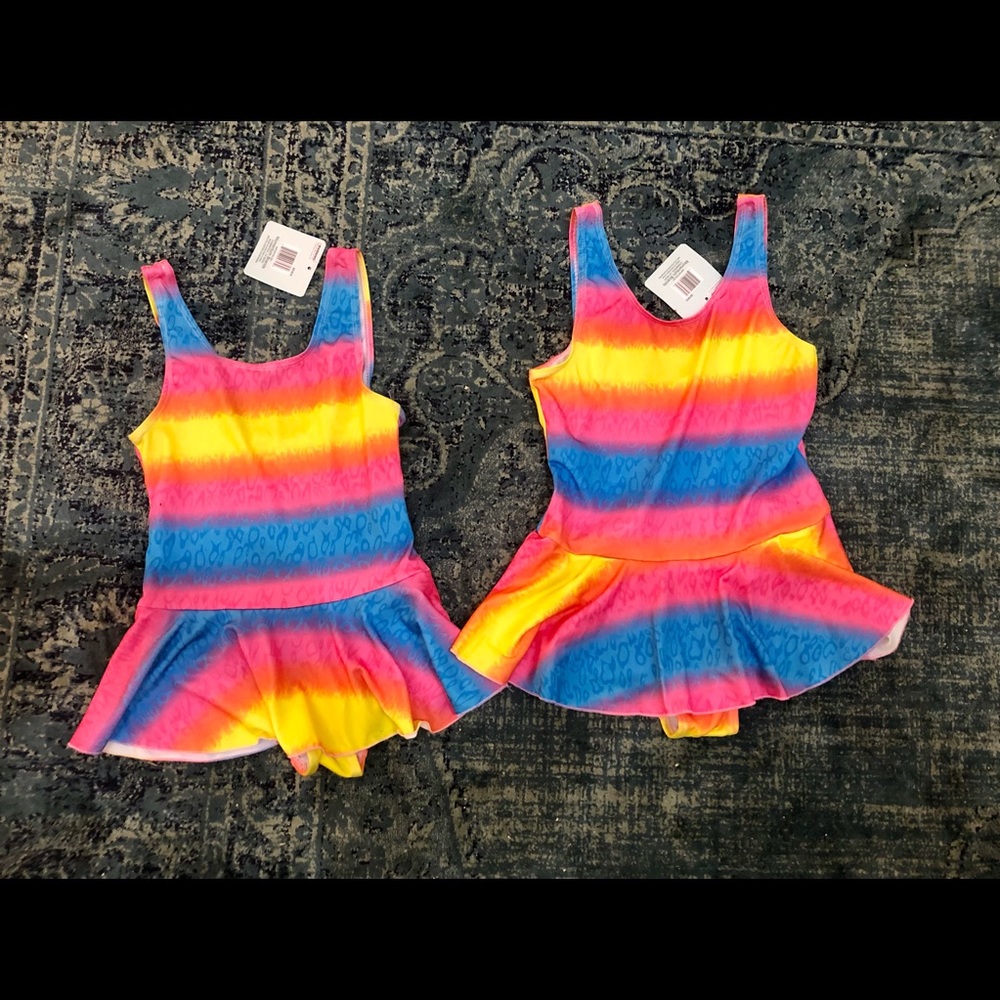 Girl’s Matching Swimsuits. Colorful and cute!